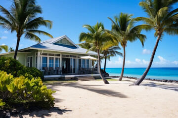 Fototapeta na wymiar Beautiful beach vacation house available for rent 