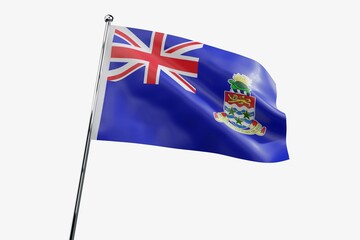 Fototapeta premium Cayman Islands - waving fabric flag isolated on white background - 3D illustration
