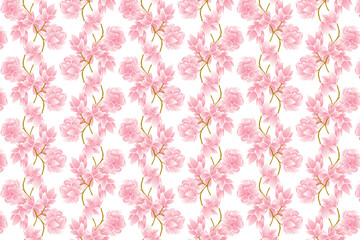 Illustration of the pink flower on white background.