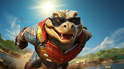 Crocodile Drawing Sunglasses Generative AI