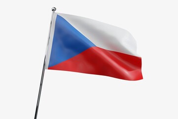 Czech Republic - waving fabric flag isolated on white background - 3D illustration
