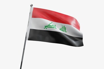 Iraq - waving fabric flag isolated on white background - 3D illustration