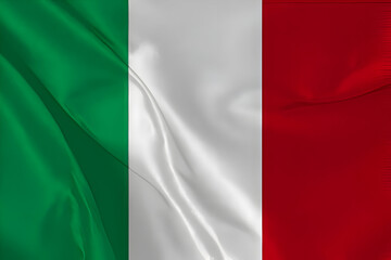 Waving silk flag of Italy. National Flag background, Patriotic Country Flag.