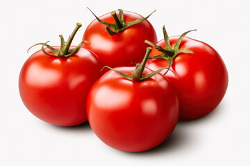 Ripe red tomatoes isolated on white background