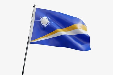 Marshall Islands - waving fabric flag isolated on white background - 3D illustration