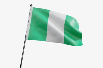 Nigeria - waving fabric flag isolated on white background - 3D illustration