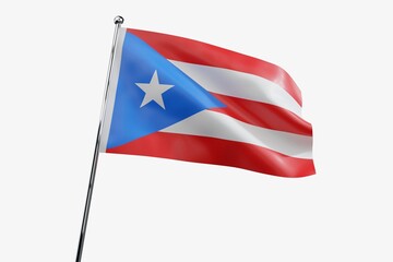 Puerto Rico - waving fabric flag isolated on white background - 3D illustration