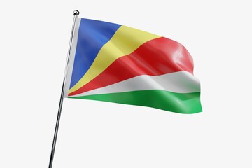 Seychelles - waving fabric flag isolated on white background - 3D illustration