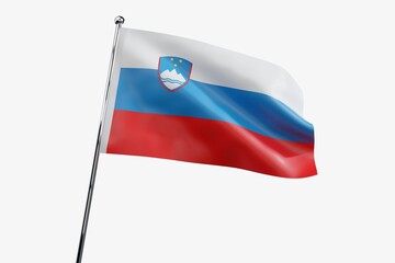 Slovenia - waving fabric flag isolated on white background - 3D illustration