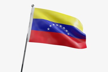 Venezuela - waving fabric flag isolated on white background - 3D illustration