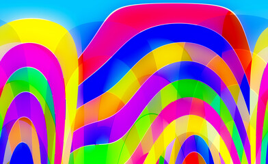 Rainbow circles abstract background design