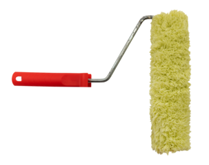 Paint roller for painting on a white background. Repair. Roller