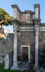 View of the Forum of Augustus at sunset.