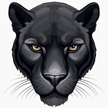 Black Panther, Panther Face, Panther Head, Sticker, Vector Illustration, Clipart, Cartoon Illustration, Clip Art, Sublimation Design, SVG, Vinyl Design