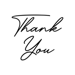 Thank you typography lettering vector.