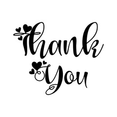 Thank you typography lettering vector.