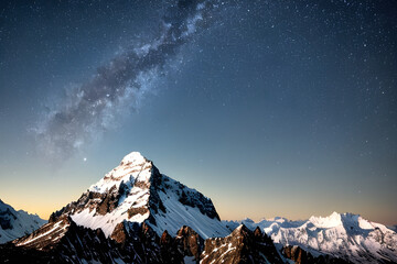 snow covered mountains in winter