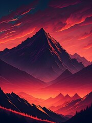 sunrise in the mountains