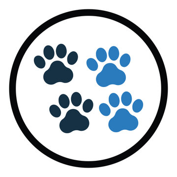 Animal dog paw or pets paw icon