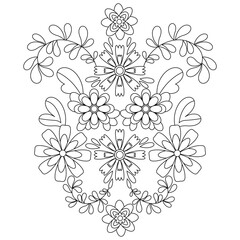 Mexican embroidery in black outline coloring page