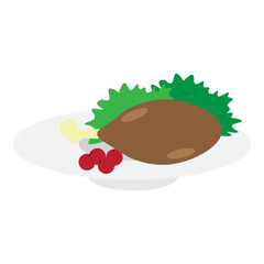 Chicken Drumstick Grill Illustration element