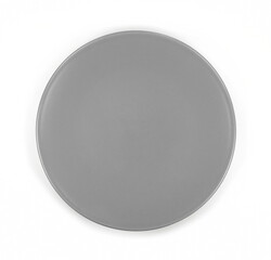 Empty Gray plate isolated on white background top view