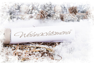 Menü Weihnachten Gedeckter Tisch 