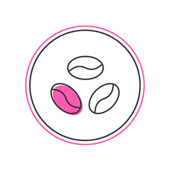 Filled outline Coffee beans icon isolated on white background. Vector