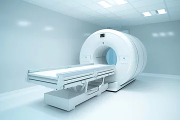 Foto op Aluminium Gamma Camera in Clinic of Nuclear Medicine for Detailed Body Examination. Isolated White Medical Equipment in Hospital. Object Scanner Technology © AIGen