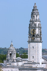 Fototapeta na wymiar Aerial view of the Cardiff City Hall