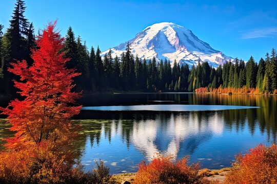 Captivating Fall Colours at Picture Lake on Mount Baker Scenic Byway
