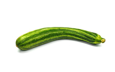 Zucchini or courgettes isolated on white background. Fresh cut zucchini isolated on a white background. Green zucchini vegetables isolated on white. 