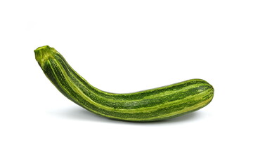 Zucchini or courgettes isolated on white background. Fresh cut zucchini isolated on a white background. Green zucchini vegetables isolated on white. 