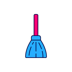 Filled outline Handle broom icon isolated on white background. Cleaning service concept. Vector