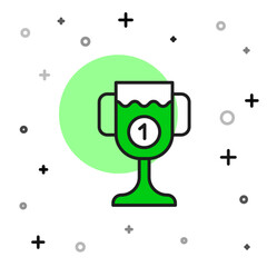 Filled outline Award cup icon isolated on white background. Winner trophy symbol. Championship or competition trophy. Sports achievement sign. Vector