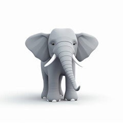 A cartoon illustration of an elephant. Generative AI.