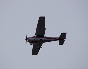 Cessna plane flying in bad weather