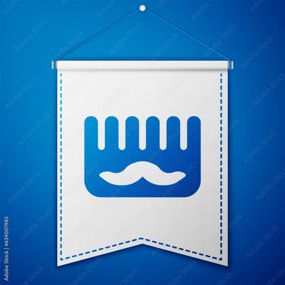 Canvas Prints blue hairbrush icon isolated on blue background. comb hair sign. barber symbol. white pennant templa