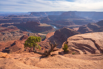 sunset at dead horse point in dead horse point state park, utah, usa