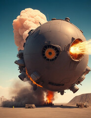 Obraz premium air balloon with smoke