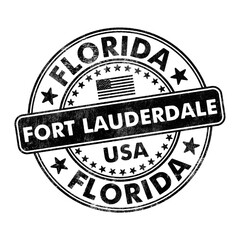 City of Fort Lauderdale, Florida circular rubber stamp seal with distressed texture isolated on transparent background