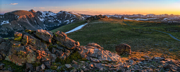 Tundra Communities Trail Sunset Panorama