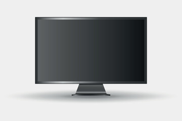 Realistic computer monitor, screen isolated on white background. Vector illustration