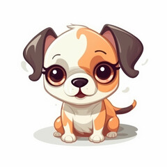 Fototapeta premium A cartoon illustration of a puppy. Generative AI.