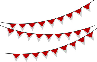red and white pennant flags