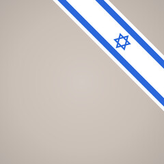 Corner ribbon flag of Israel