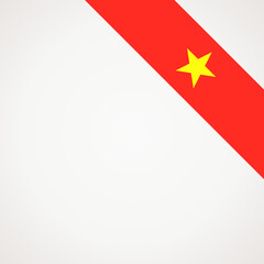 Corner ribbon flag of Vietnam