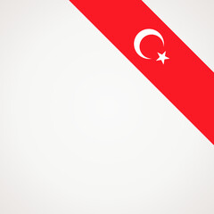 Corner ribbon flag of Turkey