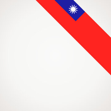 Corner ribbon flag of Taiwan