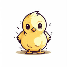 A cartoon illustration of a baby chick. Generative AI.